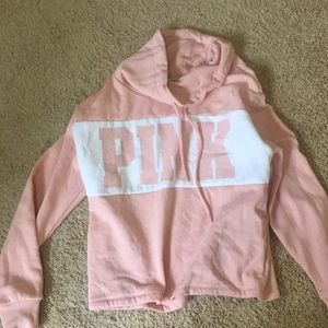 pink low turtle neck sweatshirt